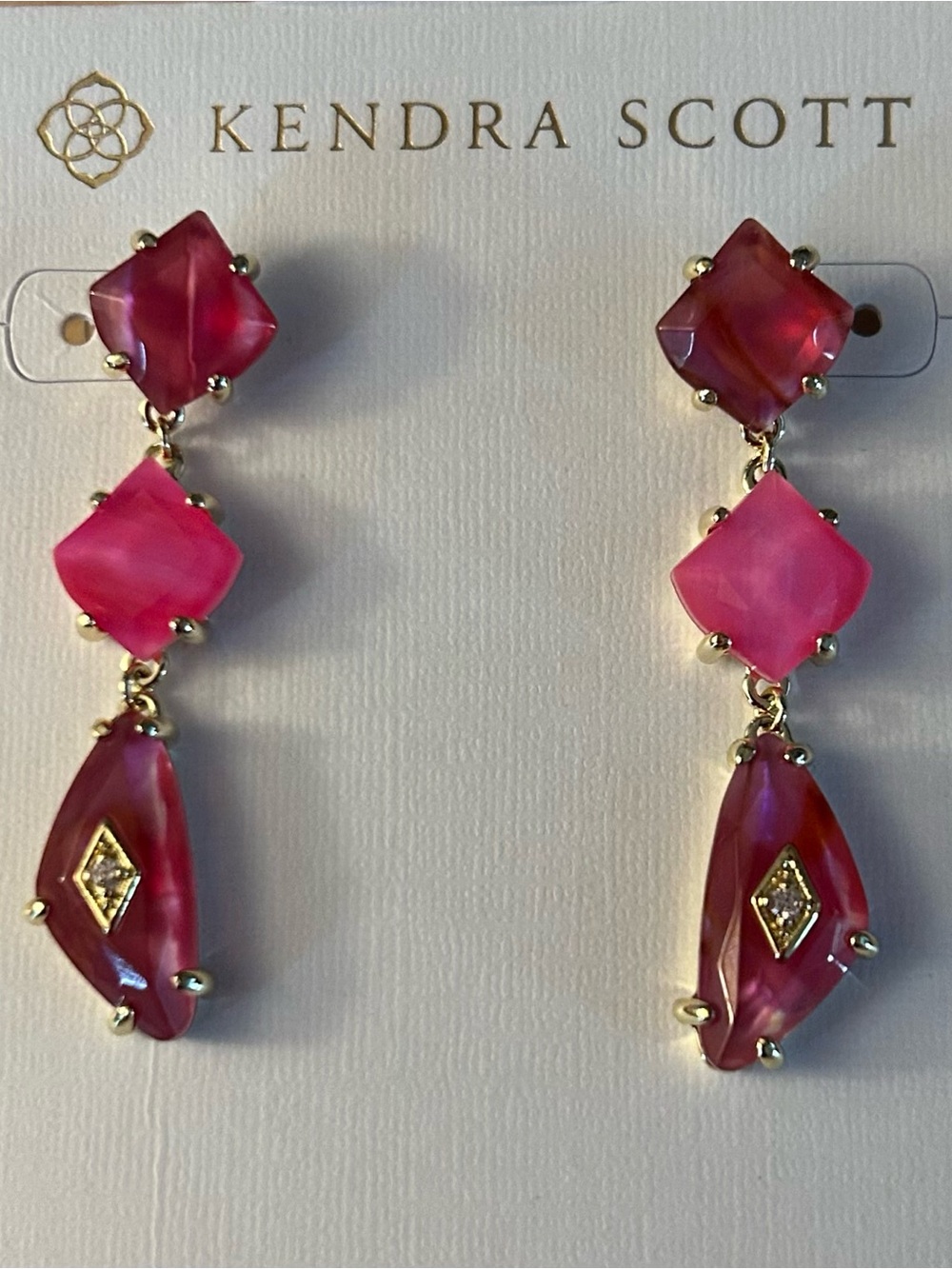 Kendra Scott Bianca Gold Linear Earrings - Picture 4 of 11
